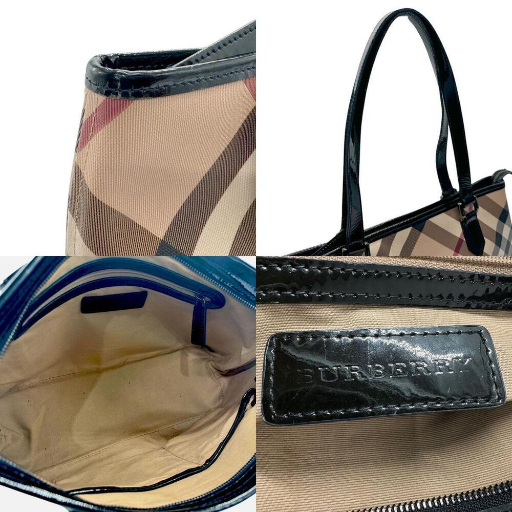 Burberry Nova Check Patent Leather Shoulder Bag Beige Tan Multicolor - Picture 4 of 4